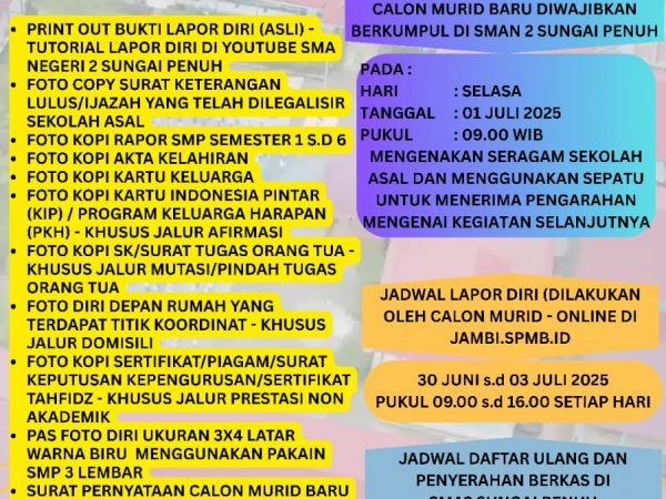HASIL AKHIR SPMB TAHUN AJARAN 2025/2026 SMA NEGERI 2 SUNGAI PENUH HASIL AKHIR SPMB TAHUN AJARAN 2025/2026 SMA NEGERI 2 SUNGAI PENUH